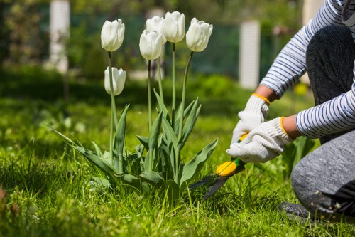 Gardeners sorting green waste on-site in Kentish Town